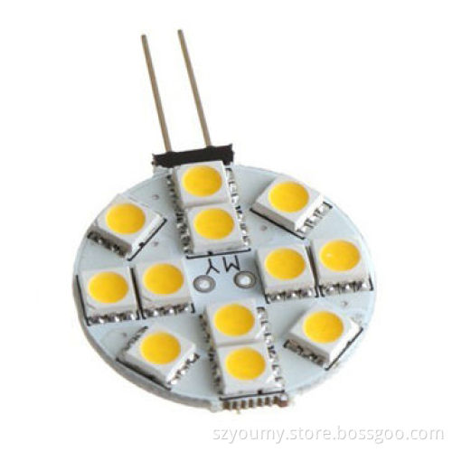 5050 SMD, 12 LED G4 Base Side Pin Light, DC/AC 12V
